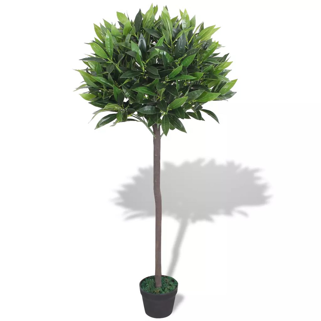 vidaXL Artificial Bay Tree Plant w/ Pot 47.2"/49.2" Green Fake Leaves Decor-0