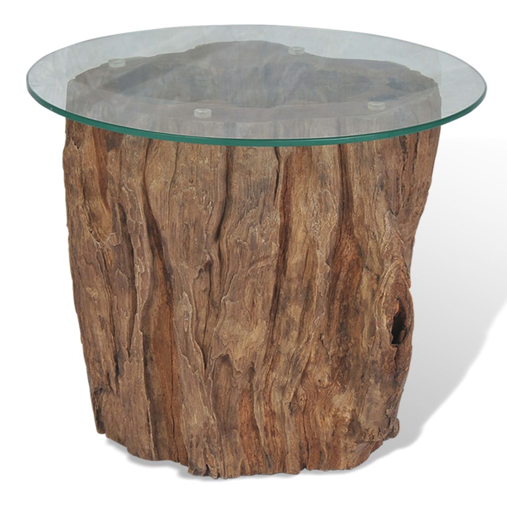 Coffee Table Teak Glass 19.7"x15.7"