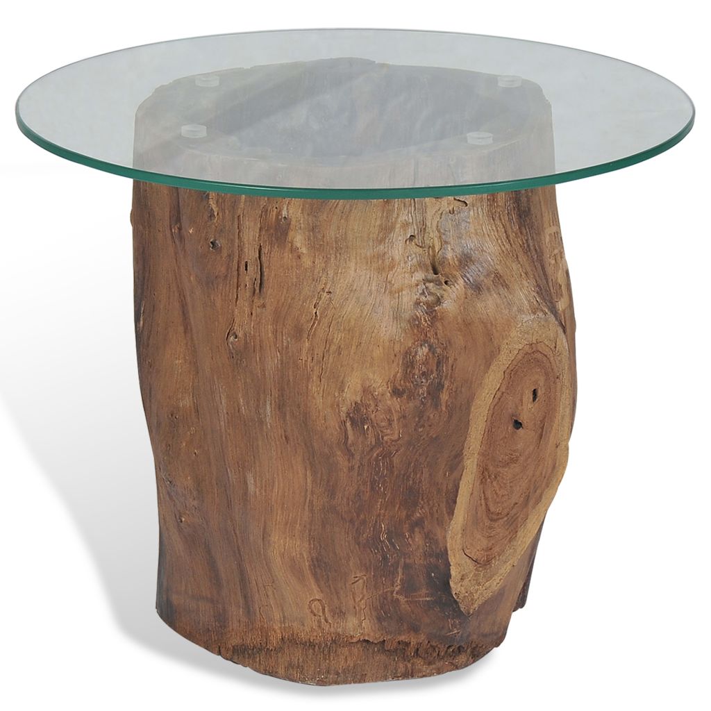 Coffee Table Teak Glass 19.7"x15.7"