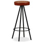 2/4x Bar Stools Genuine Leather Canvas Bistro Pub Dining Chair Seating