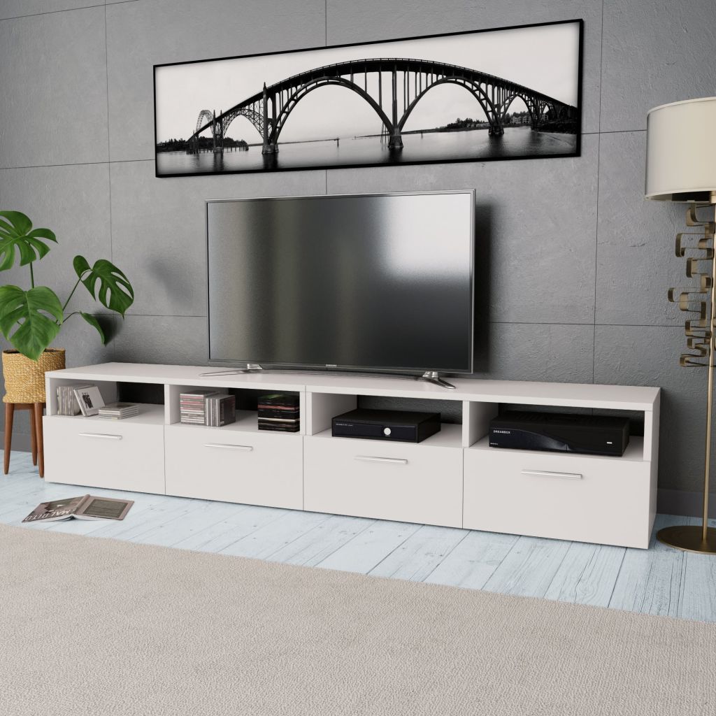 vidaXL 2x TV Cabinets Chipboard Hifi Entertainment Media Center Multi Colors-0