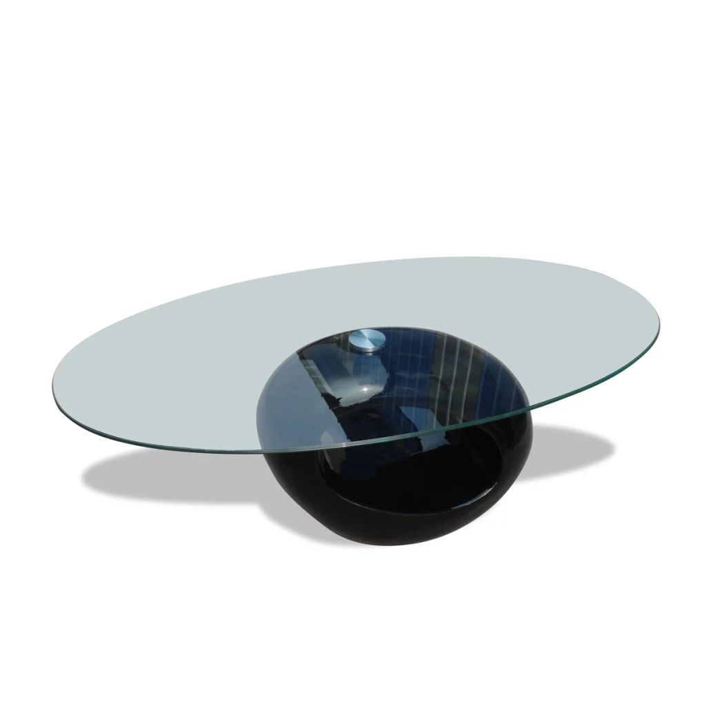 Coffee Table with Oval Glass Top Accent End Side Table Multi Colors