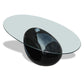 Coffee Table with Oval Glass Top Accent End Side Table Multi Colors