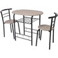 vidaXL Breakfast Bar Set 3 Piece MDF Dining Room Table Stools Black/Silver-1