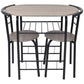 vidaXL Breakfast Bar Set 3 Piece MDF Dining Room Table Stools Black/Silver-2