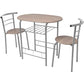 vidaXL Breakfast Bar Set 3 Piece MDF Dining Room Table Stools Black/Silver-4