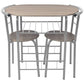vidaXL Breakfast Bar Set 3 Piece MDF Dining Room Table Stools Black/Silver-5