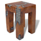 vidaXL Stool Solid Teak Wood and Resin-0