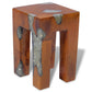 vidaXL Stool Solid Teak Wood and Resin-1