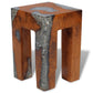 vidaXL Stool Solid Teak Wood and Resin-2