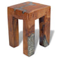 vidaXL Stool Solid Teak Wood and Resin-4