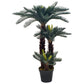vidaXL Artificial Plant Cycas Palm with Pot Green Faux Leaf Decor 35.4"/49.2"-2