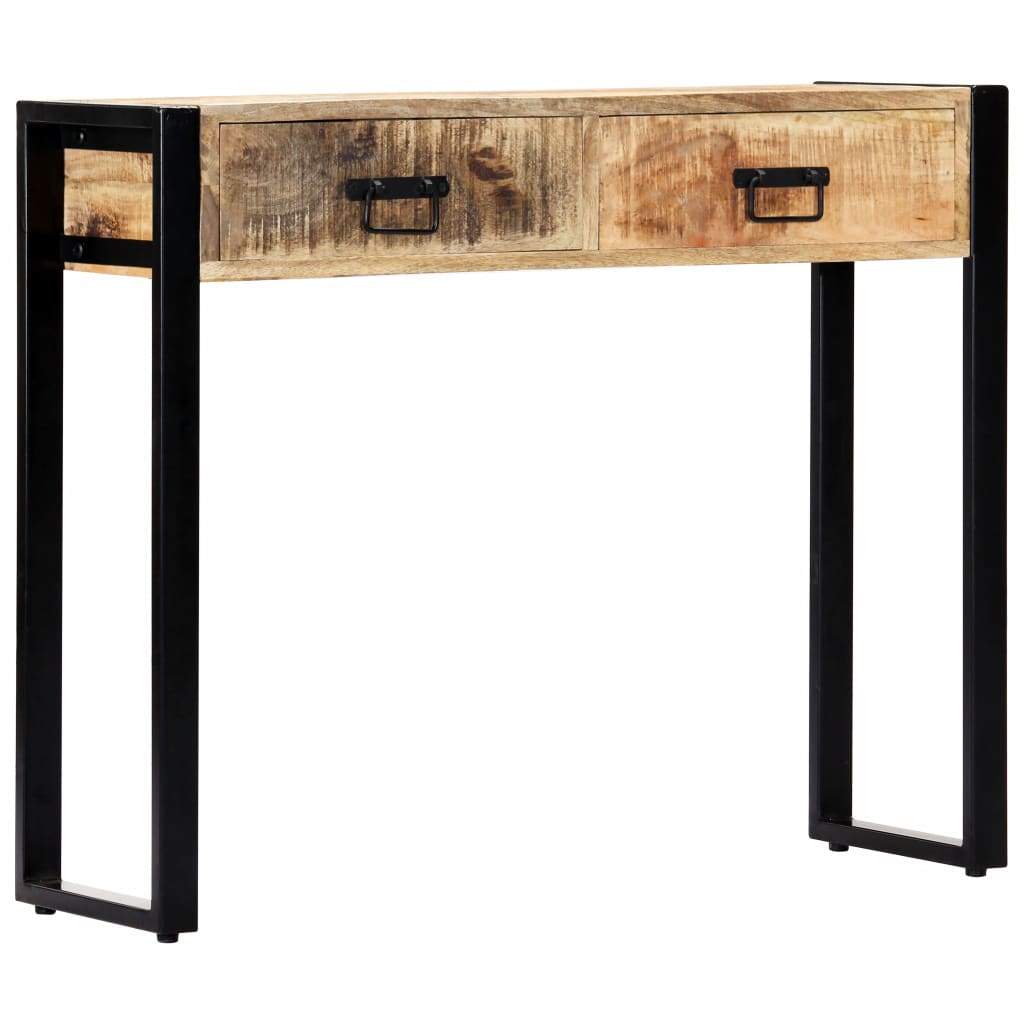 vidaXL Console Table 35.4"x11.8"x29.5" Solid Mango Wood-0