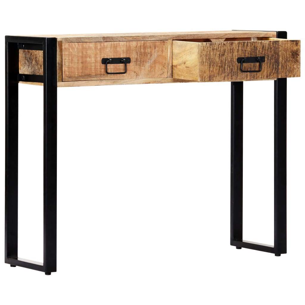 vidaXL Console Table 35.4"x11.8"x29.5" Solid Mango Wood-3