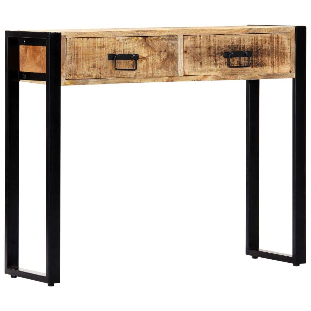 vidaXL Console Table 35.4"x11.8"x29.5" Solid Mango Wood-8