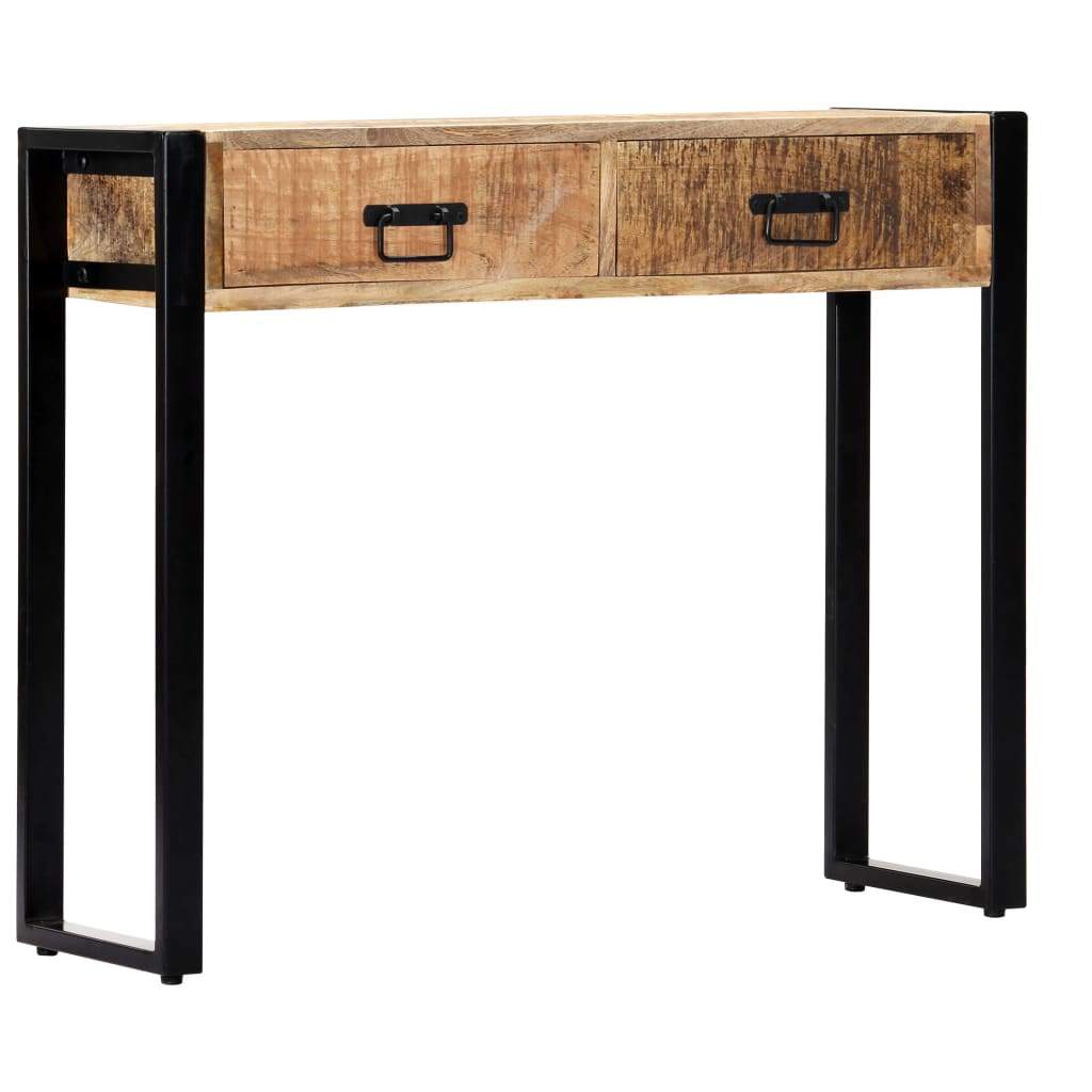 vidaXL Console Table 35.4"x11.8"x29.5" Solid Mango Wood-9