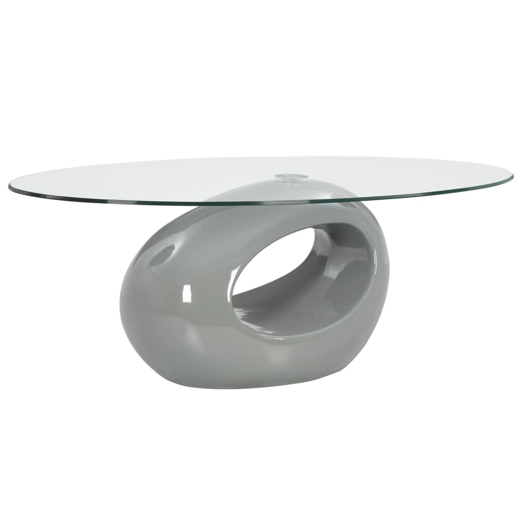 Coffee Table with Oval Glass Top Accent End Side Table Multi Colors
