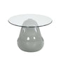 Coffee Table with Oval Glass Top Accent End Side Table Multi Colors