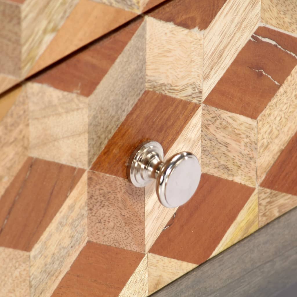 vidaXL TV Cabinet Gray 47.2"x11.8"x15.8" Solid Mango Wood-1