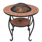 vidaXL Mosaic Fire Pit Table 26.8" Ceramic Fireplace Heater Multi Designs-2