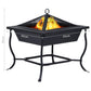 vidaXL Fire Pit Black 17.7"x17.7"x17.7" cm Steel-6