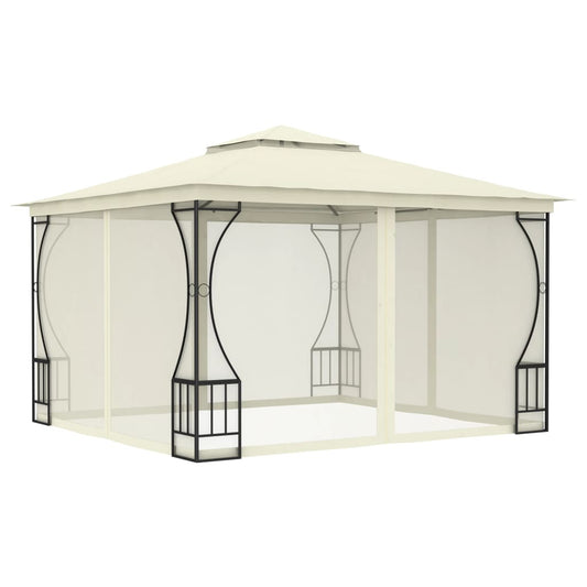 vidaXL Gazebo with with Nets Outdoor Furniture 118.1"/157.5" Anthracite/Cream-0