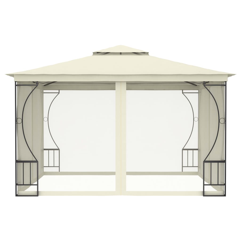 vidaXL Gazebo with with Nets Outdoor Furniture 118.1"/157.5" Anthracite/Cream-2