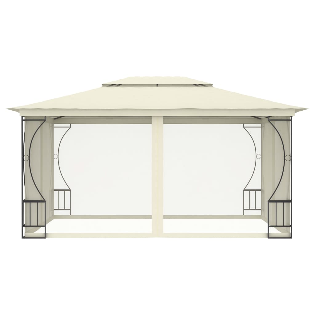 vidaXL Gazebo with with Nets Outdoor Furniture 118.1"/157.5" Anthracite/Cream-5