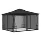 vidaXL Gazebo with with Nets Outdoor Furniture 118.1"/157.5" Anthracite/Cream-6