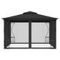 vidaXL Gazebo with with Nets Outdoor Furniture 118.1"/157.5" Anthracite/Cream-8