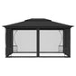 vidaXL Gazebo with with Nets Outdoor Furniture 118.1"/157.5" Anthracite/Cream-11