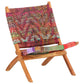 vidaXL Folding Chindi Chair Multicolors Fabric-10