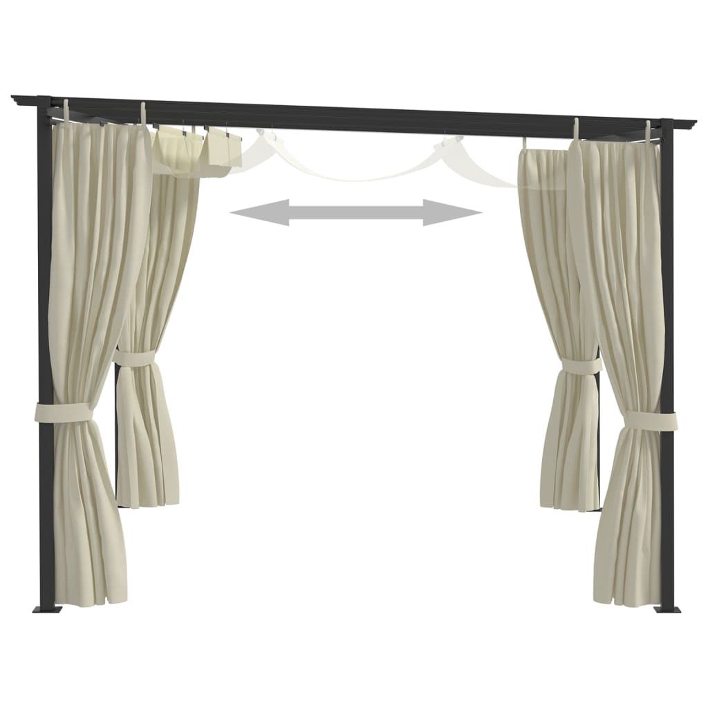 vidaXL Gazebo 13.1'x9.8' Cream-4