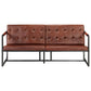 vidaXL 3-Seater Sofa Brown Real Goat Leather-0