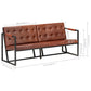 vidaXL 3-Seater Sofa Brown Real Goat Leather-5
