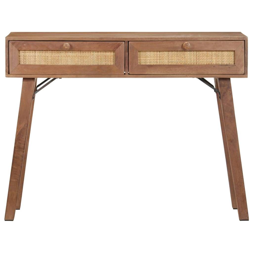 vidaXL Console Table 39.4"x13.8"x29.9" Solid Mango Wood-3