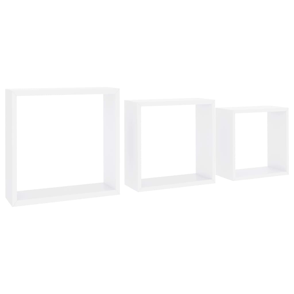 vidaXL 3x Wall Cube Shelves MDF Hang Storage Multi Colors 11"x11"/11.8"x11.8"-1