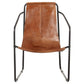 Relaxing Armchair Real Leather Lounge Seating Living Room Brown/Black