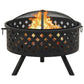 vidaXL Fire Pit with Poker 26.8 XXL Steel"-1