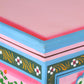 vidaXL Solid Mango Wood Hand-Painted Sideboard Storage Furniture Blue/Pink-4