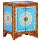 vidaXL Hand Painted Bedside Cabinet 15.7"x11.8"x19.7" Solid Mango Wood-8