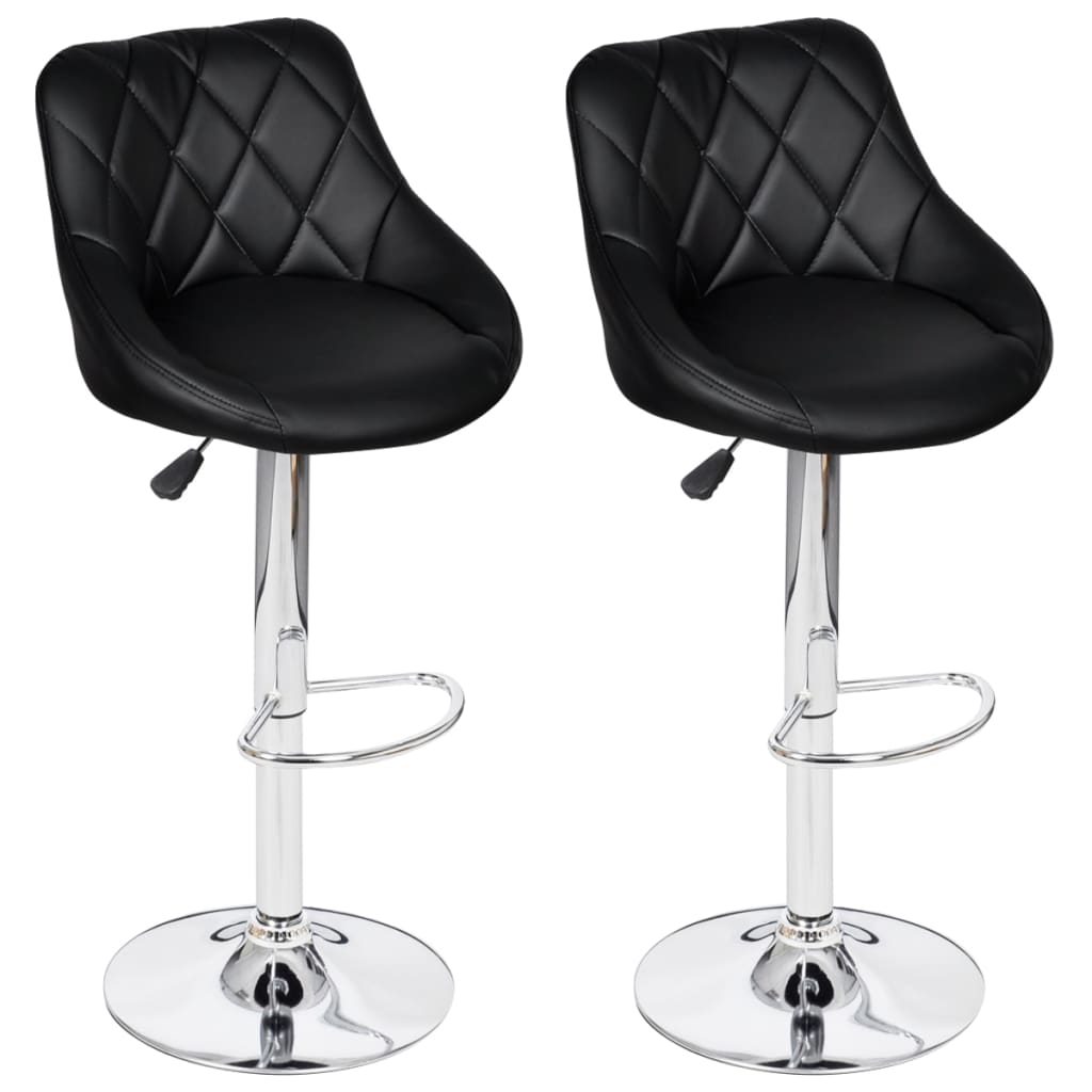 2x Bar Stool Faux Leather Kitchen Dining Room Seating Multi Colors