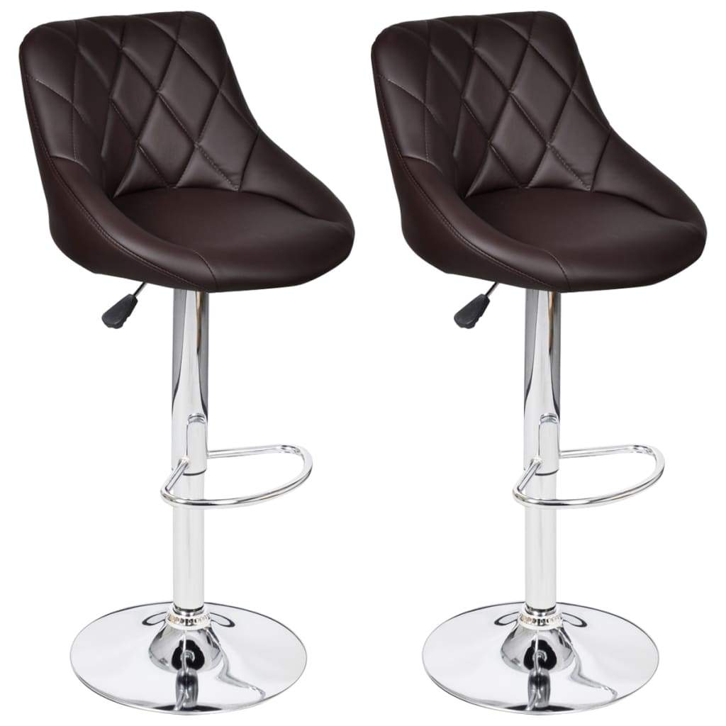 2x Bar Stool Faux Leather Kitchen Dining Room Seating Multi Colors