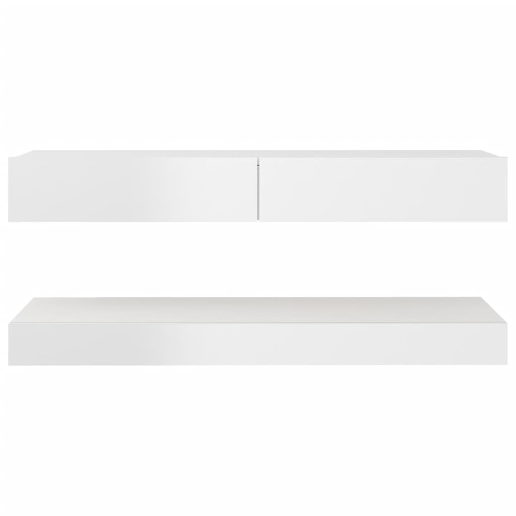 vidaXL TV Cabinet with LED Lights High Gloss White 47.2"x13.8"-8