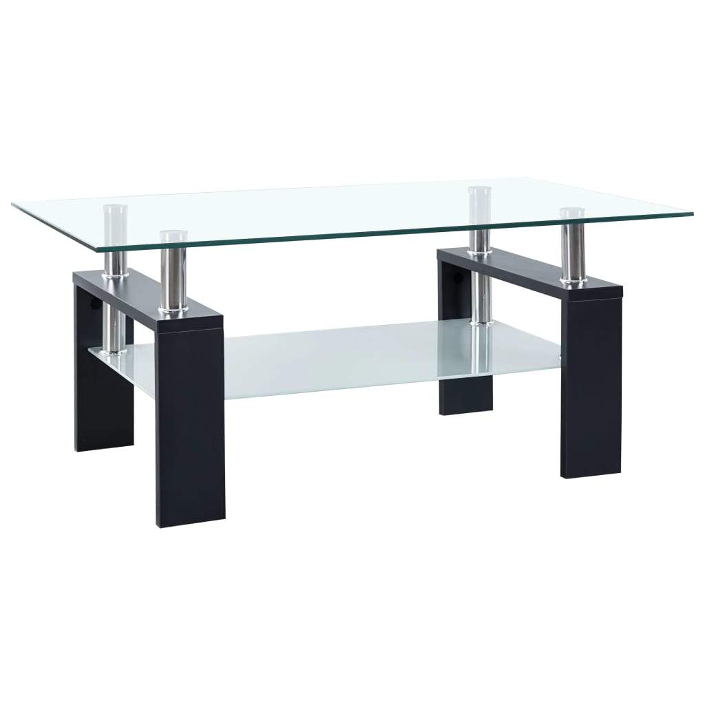 vidaXL Coffee Table 37.4"x21.7"x15.7" Tempered Glass Furniture Multi Colors-0