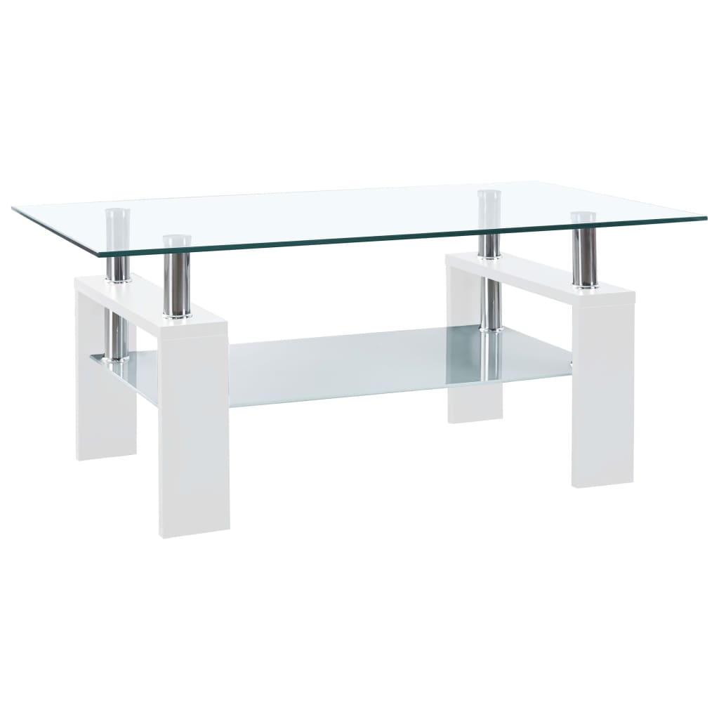 vidaXL Coffee Table 37.4"x21.7"x15.7" Tempered Glass Furniture Multi Colors-5