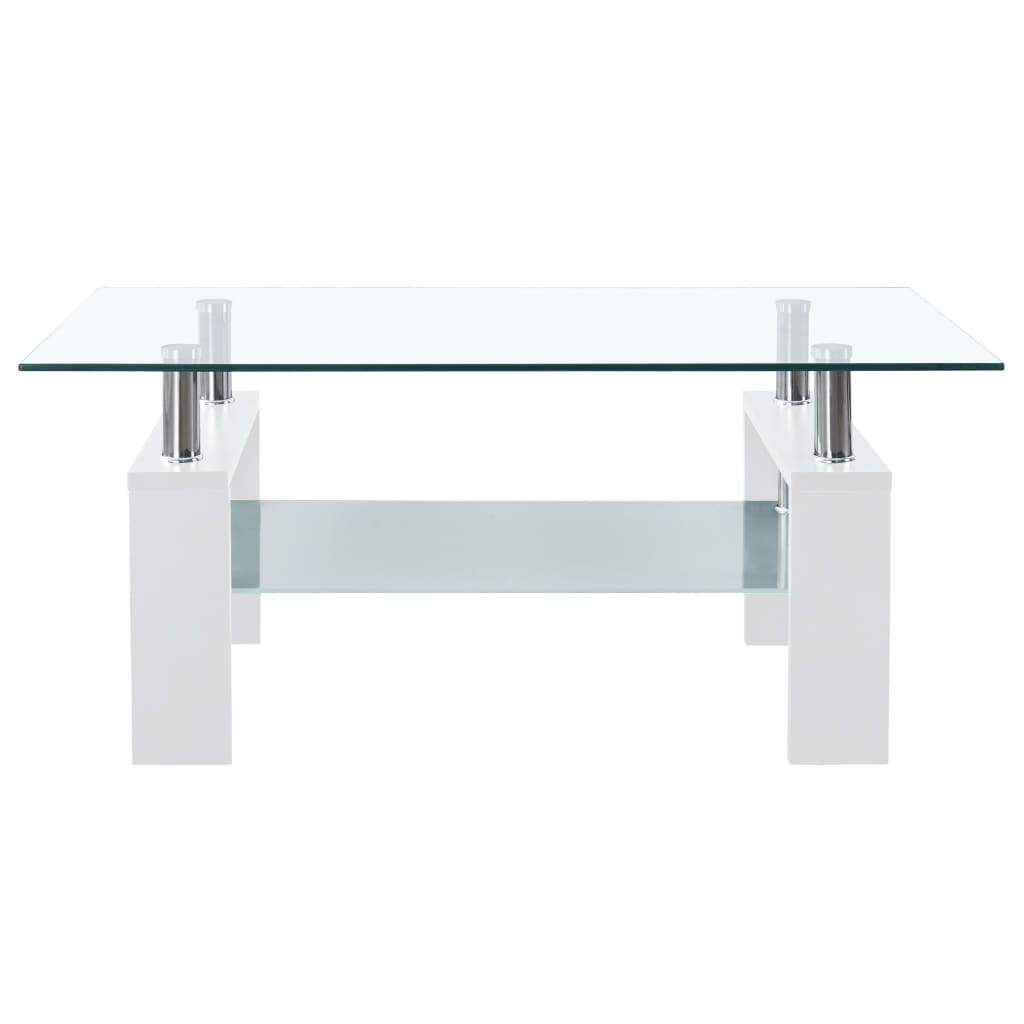 vidaXL Coffee Table 37.4"x21.7"x15.7" Tempered Glass Furniture Multi Colors-6