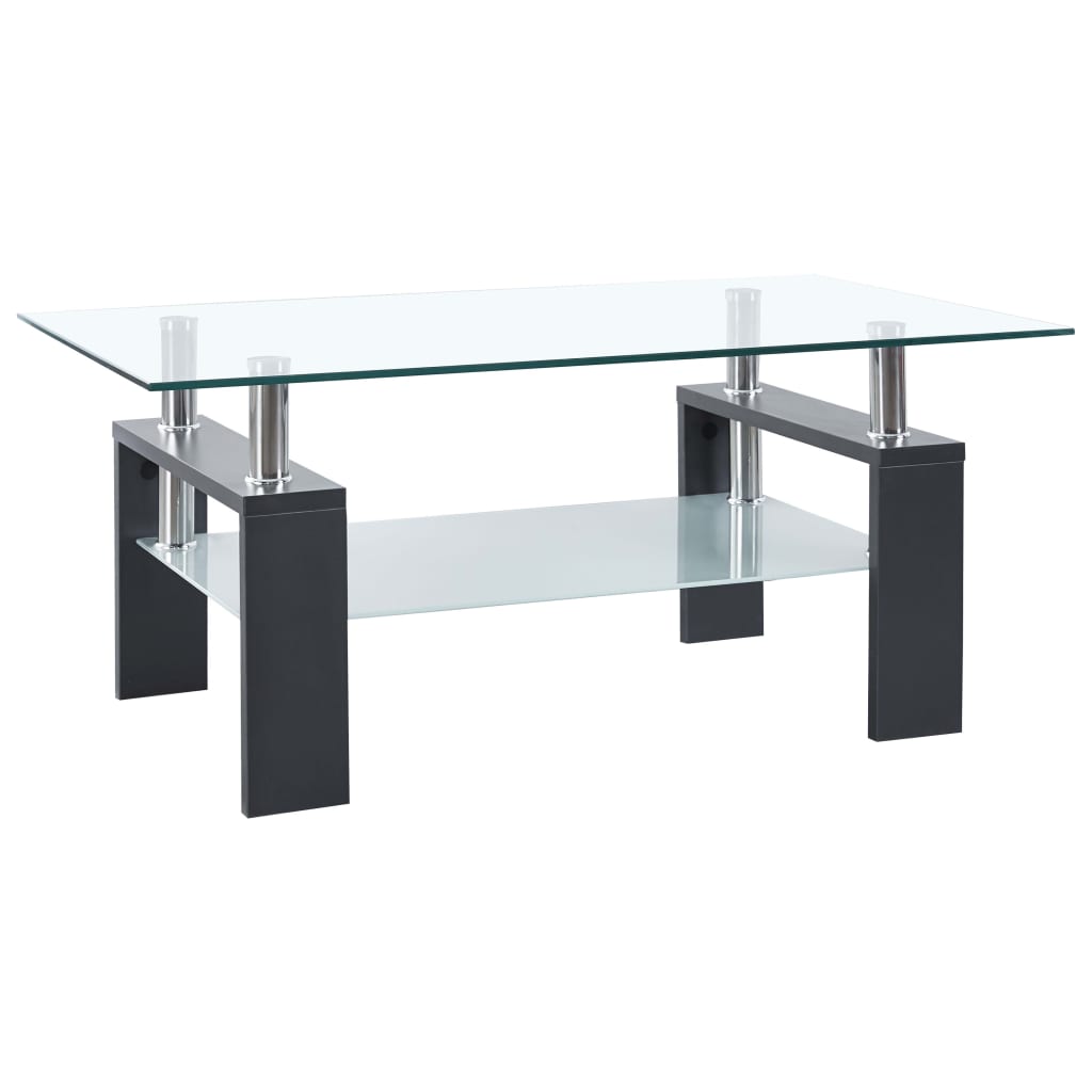 vidaXL Coffee Table 37.4"x21.7"x15.7" Tempered Glass Furniture Multi Colors-10