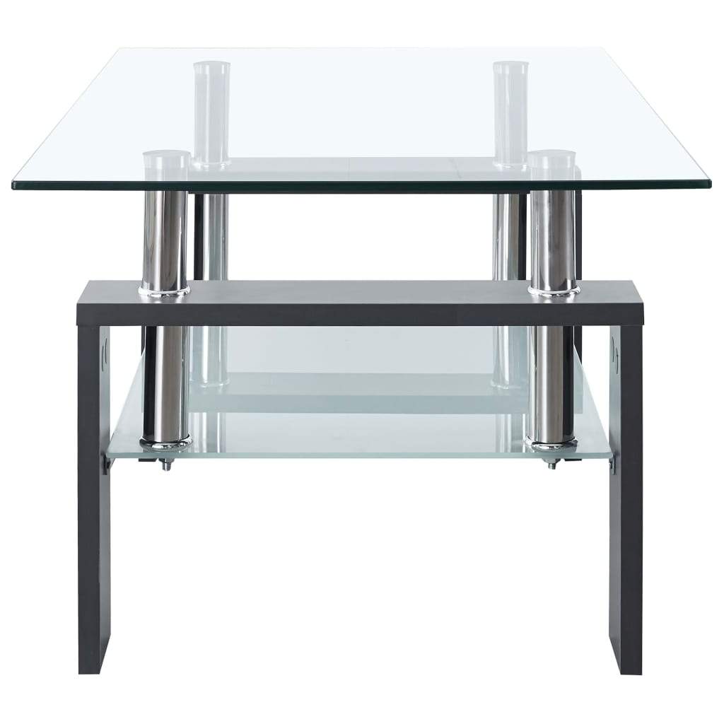 vidaXL Coffee Table 37.4"x21.7"x15.7" Tempered Glass Furniture Multi Colors-12