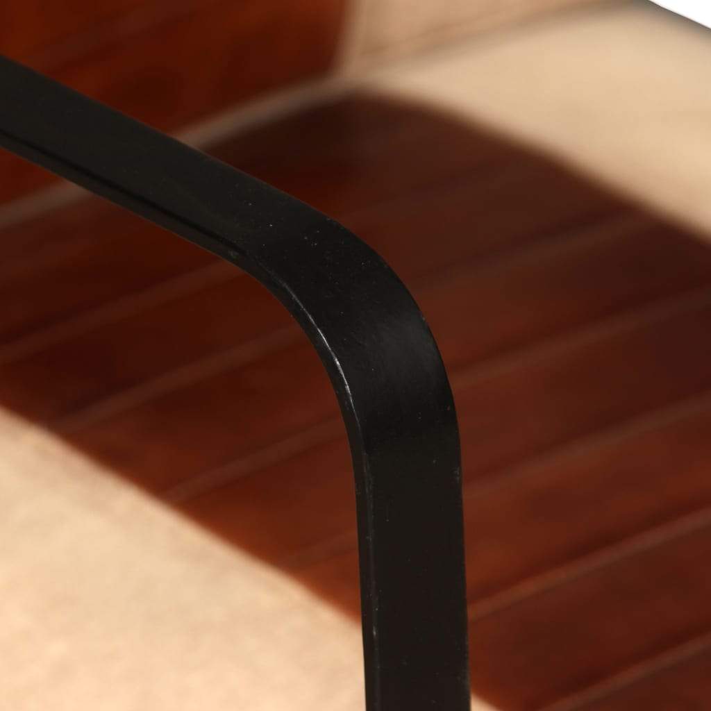 vidaXL Lounge Chair Genuine Goatskin and Canvas Elbow Sofa Easy Multi Colors-1